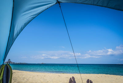 Scenic view of beach against sky