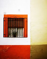 Closed door of building