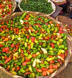 Food for sale at market stall