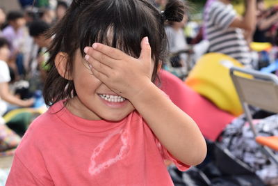 Close-up of girl hand