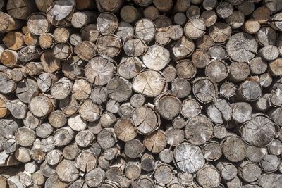Full frame shot of logs