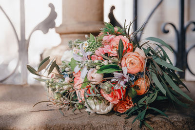 Close-up of wedding bouquet 