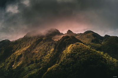 Scenic view of mountains against sky