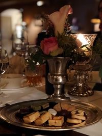 Close-up of flower bouquet on table