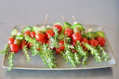 Close-up of tomatoes in plate