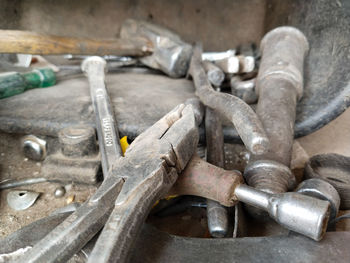 Close-up of man working in workshop