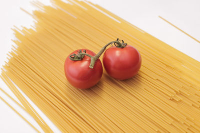 Close-up of cherries on table