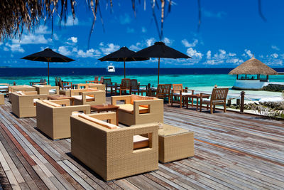 Panoramic view of beach against sky