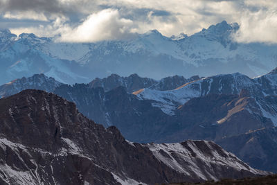 View of snowcapped mountains against sky