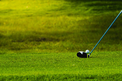 Golf course on field