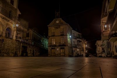 Illuminated city at night