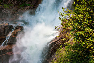 Panoramic view of the krimmler waterfalls, the highest waterfalls in austria.