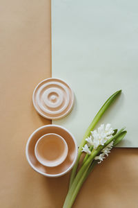High angle view of food on table