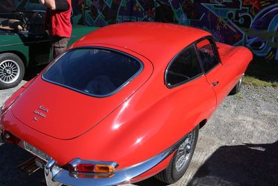 Close-up of red car