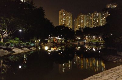 Illuminated city at night