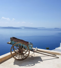 Scenic view of sea against blue sky