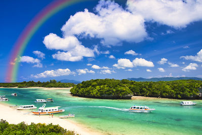 Beautiful coral reaf sea of kabira bay