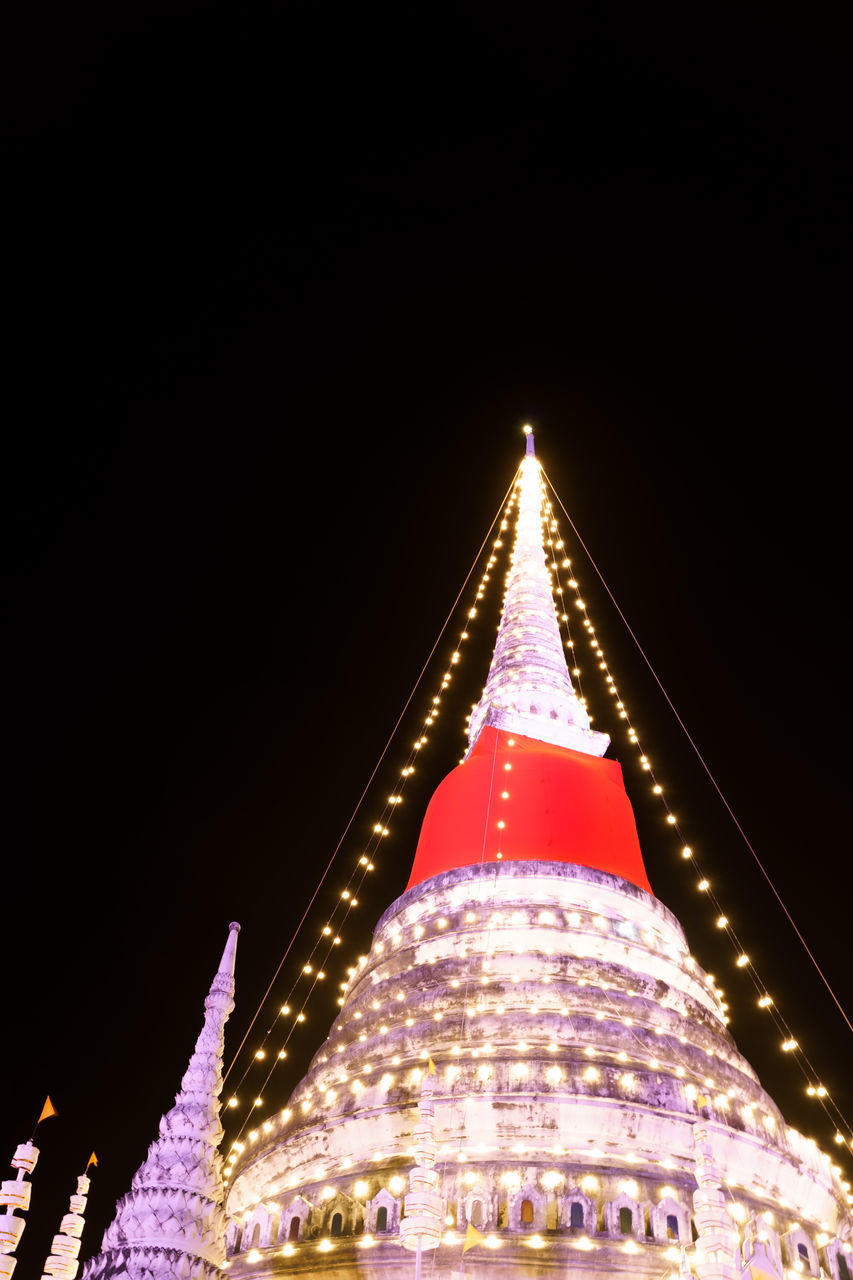 ILLUMINATED BUILDING AGAINST SKY