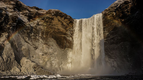 Scenic view of waterfall