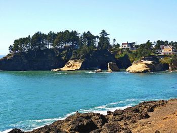 Scenic view of beach against sky