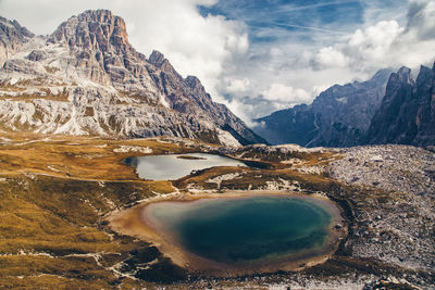 Scenic view of mountains against sky