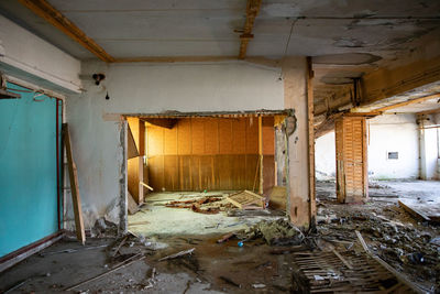 Interior of abandoned building