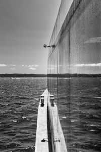 Ship on sea against sky