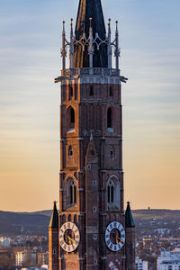 Low angle view of church against sky during sunset