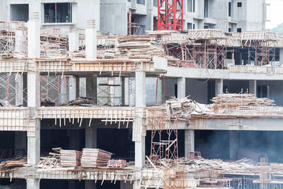 Construction site in city