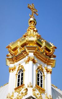 Low angle view of temple against clear sky