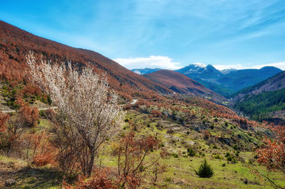 Scenic view of mountains against sky