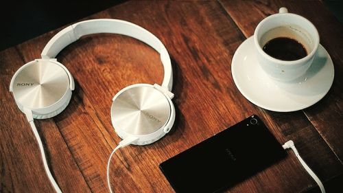 Coffee cup on table