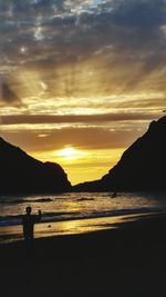 Scenic view of sunset over sea