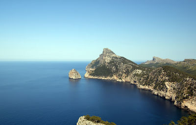 Scenic shot of calm sea against clear sky