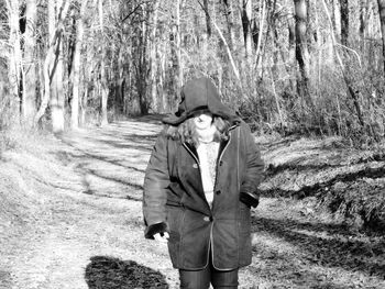 Portrait of woman in forest