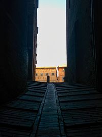 Low angle view of old building against sky