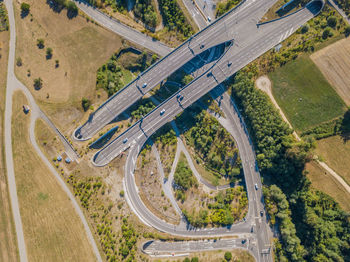 High angle view of road