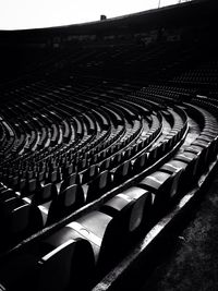 Rows of empty stadium seats