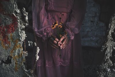 Woman holding flowers