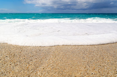 Scenic view of beach against sky