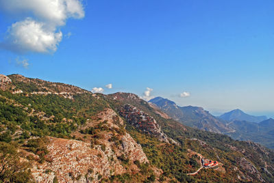 Mountain roads along the coast of montenegro