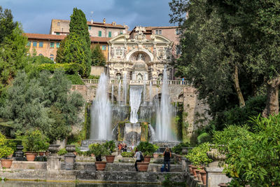 Fountain in front of building