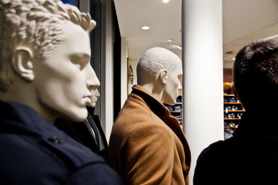 Close-up of mannequin in store