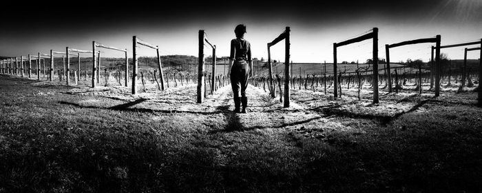 Woman standing on field