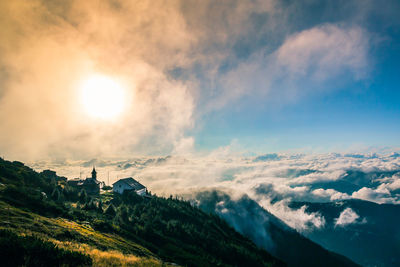 Scenic view of mountains against sky