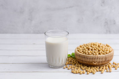 Close-up of breakfast on table