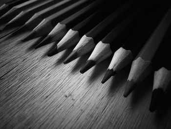 Close-up of pencils on table