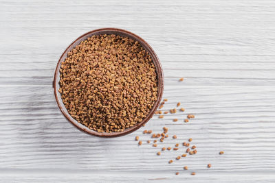 Bowl of fenugreek dry seeds