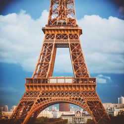 Low angle view of eiffel tower