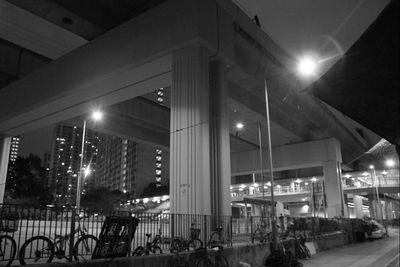 Illuminated street light at night